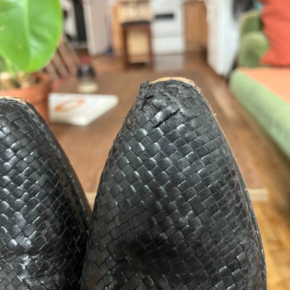 Cole Haan Basket Weave Leather Booties with buckle - Picture 5 of 5
